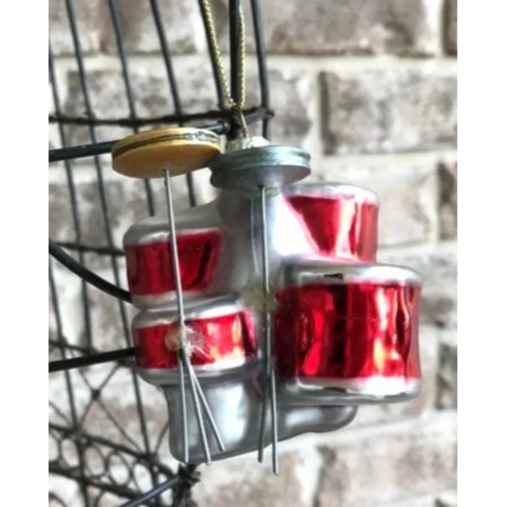 Retro Drums Ornament Glass Musical Band Instrument Christmas Gift New